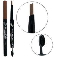 Косметика Ffleur Карандаш для бровей с щеточкой Brow+Brush Pencil BR-152 LIGHT BROWN купить оптом и в розницу